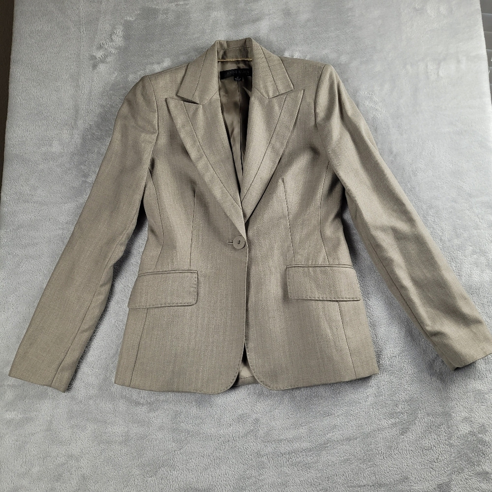 Anne Klein Suit Blazer Women's Beige Office Business Style Size 2